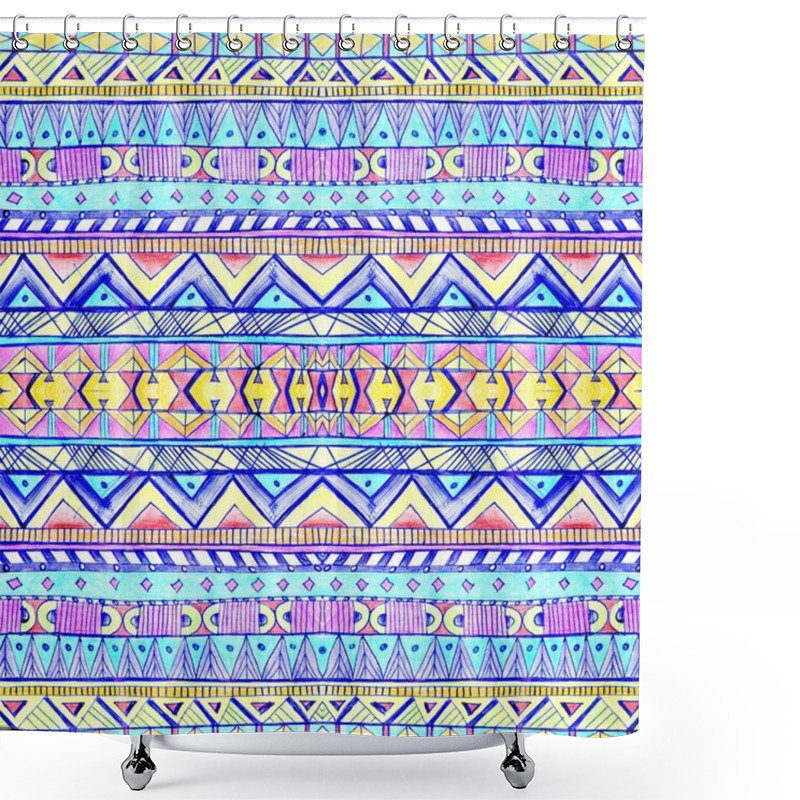 Personality  Seamless Geometric Pattern In Aztec Style. Shower Curtains