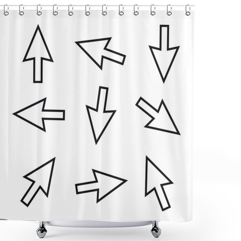 Personality  Black And White Vector Mouse Cursor Set Shower Curtains