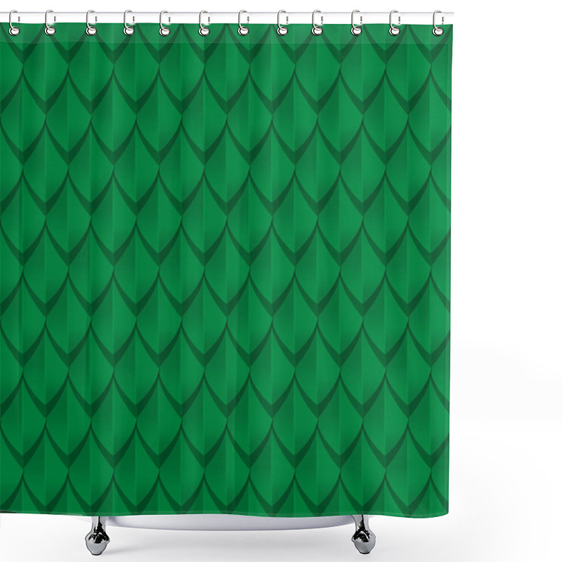 Personality  Green Dragon Scales Seamless Background Texture Shower Curtains