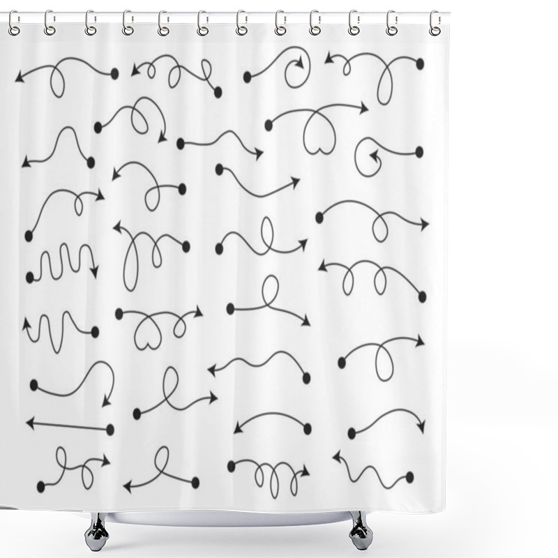 Personality  Set Of Arrows Isolated On White Background Shower Curtains