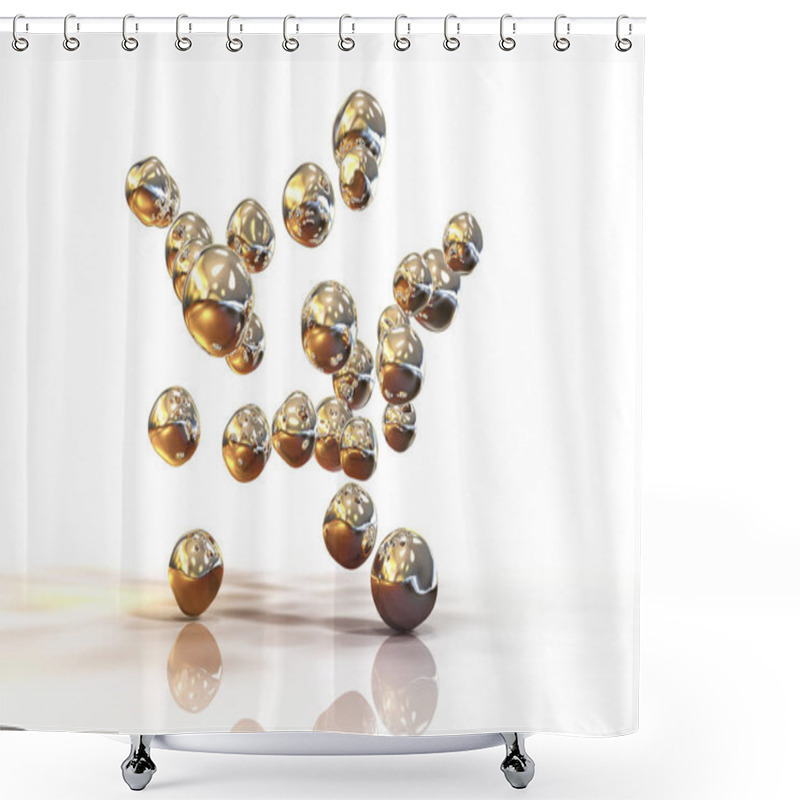 Personality  Gold Nanoparticles Illustration Shower Curtains