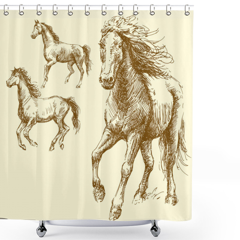 Personality  Wild Horses Shower Curtains