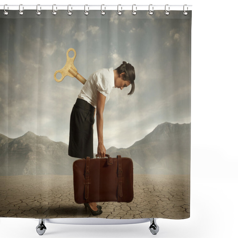 Personality  Exhausted Businesswoman Shower Curtains