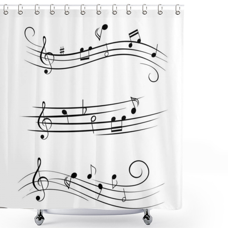 Personality  Sheet Music Musical Notes Shower Curtains