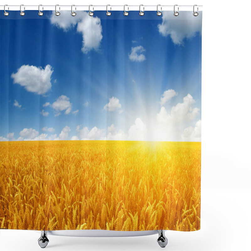 Personality  Wheat Field And Sun Shower Curtains