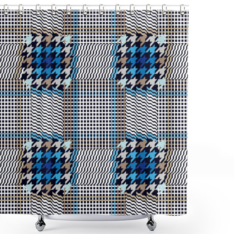 Personality  Seamless Checkered Woolen Pattern Shower Curtains