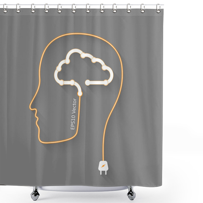 Personality  Brain And Cloud Shower Curtains