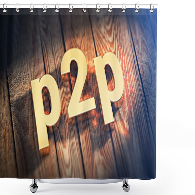 Personality  Acronym P2p On Wood Planks Shower Curtains