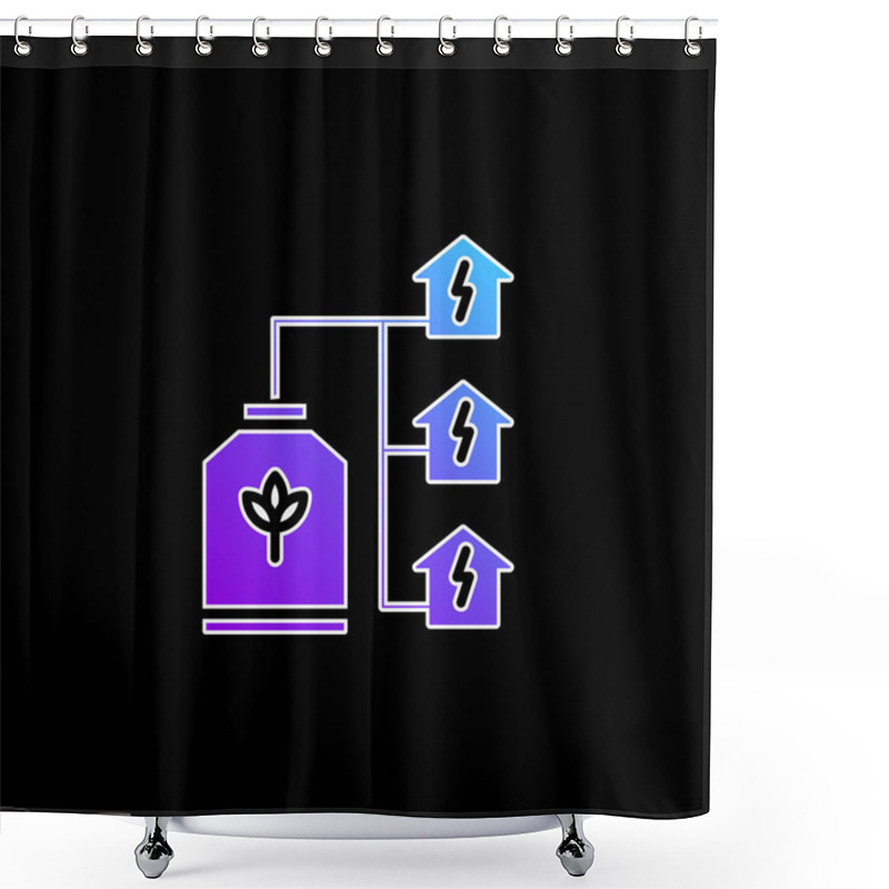 Personality  Bio Energy Blue Gradient Vector Icon Shower Curtains