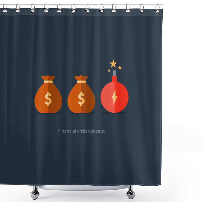 Personality  Financial Risks, Prize Fund Money Icon, Dangerous Business Shower Curtains