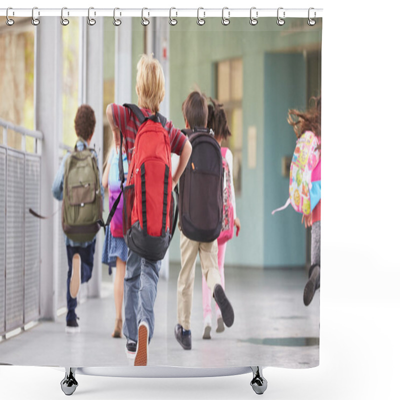 Personality  Group Of Kids Running At School Shower Curtains