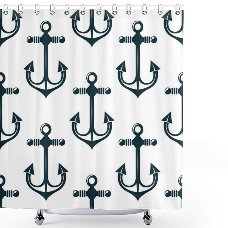 Personality  Old Marine Anchors Seamless Pattern  Shower Curtains