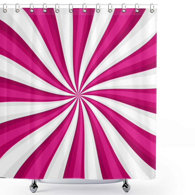 Personality  Pink Lollypop Candy Background With Swirling, Rotating, Twirling Stripes. Vector Shower Curtains