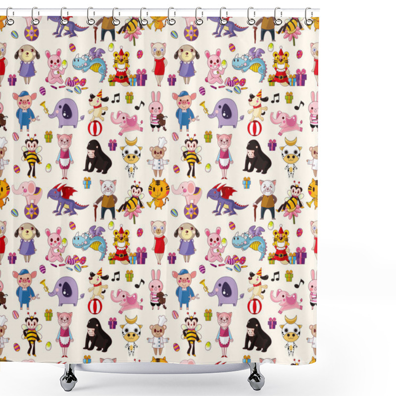 Personality  Seamless Animal Pattern Shower Curtains