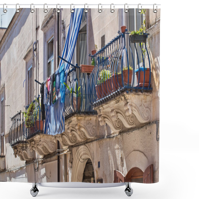 Personality  De Florio Palace. Manfredonia. Puglia. Italy. Shower Curtains