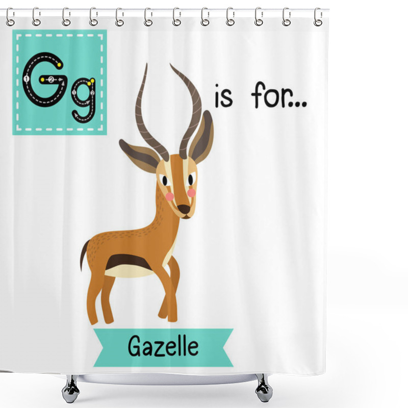 Personality  Letter G Tracing. Standing Gazelle Shower Curtains