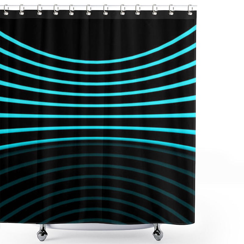 Personality  3d Render, Glowing Vertical Lines, Neon Lights, Abstract Psychedelic Background Shower Curtains