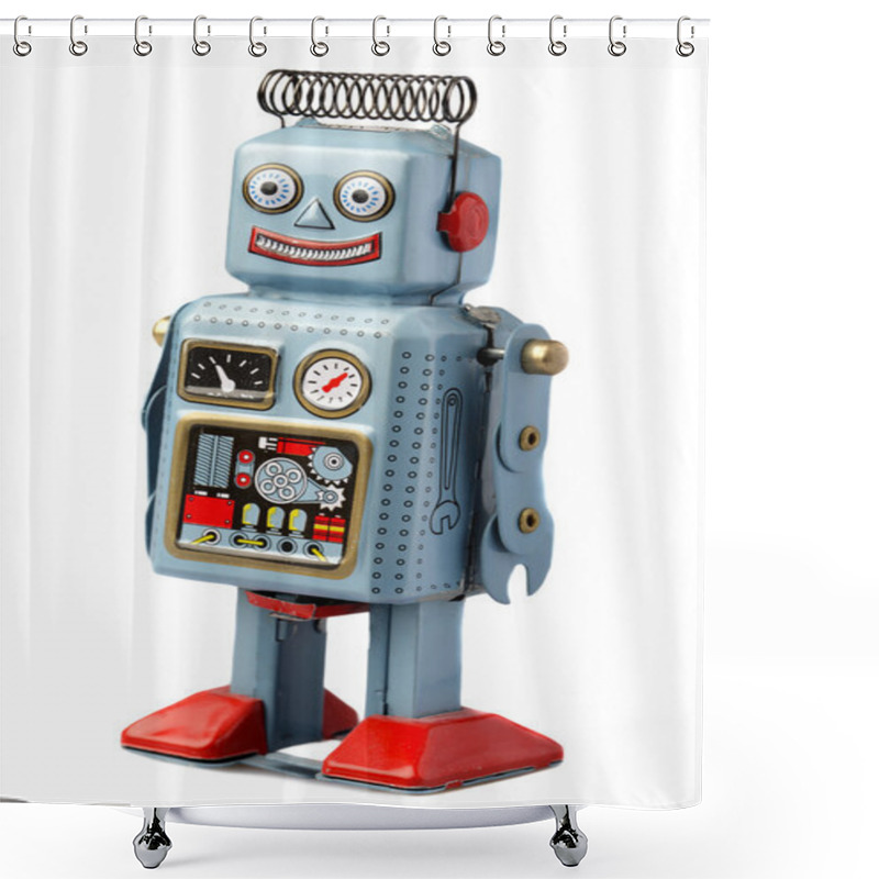 Personality  Happy Robot Shower Curtains