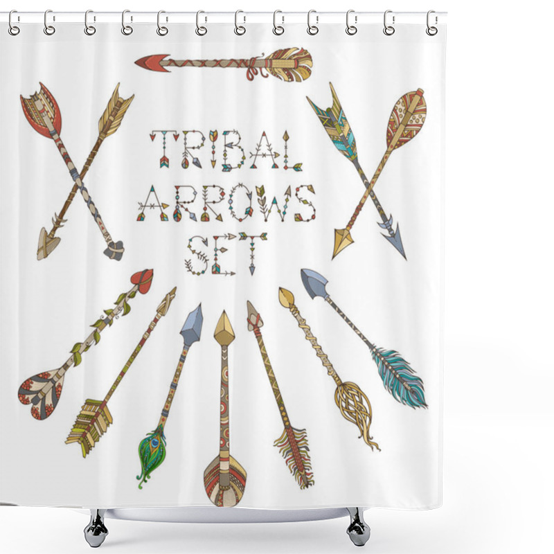 Personality  Vector Tribal Arrows Set. Shower Curtains