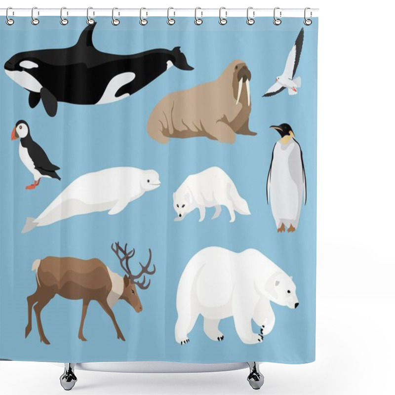 Personality  Set Of Arctic Animals Shower Curtains