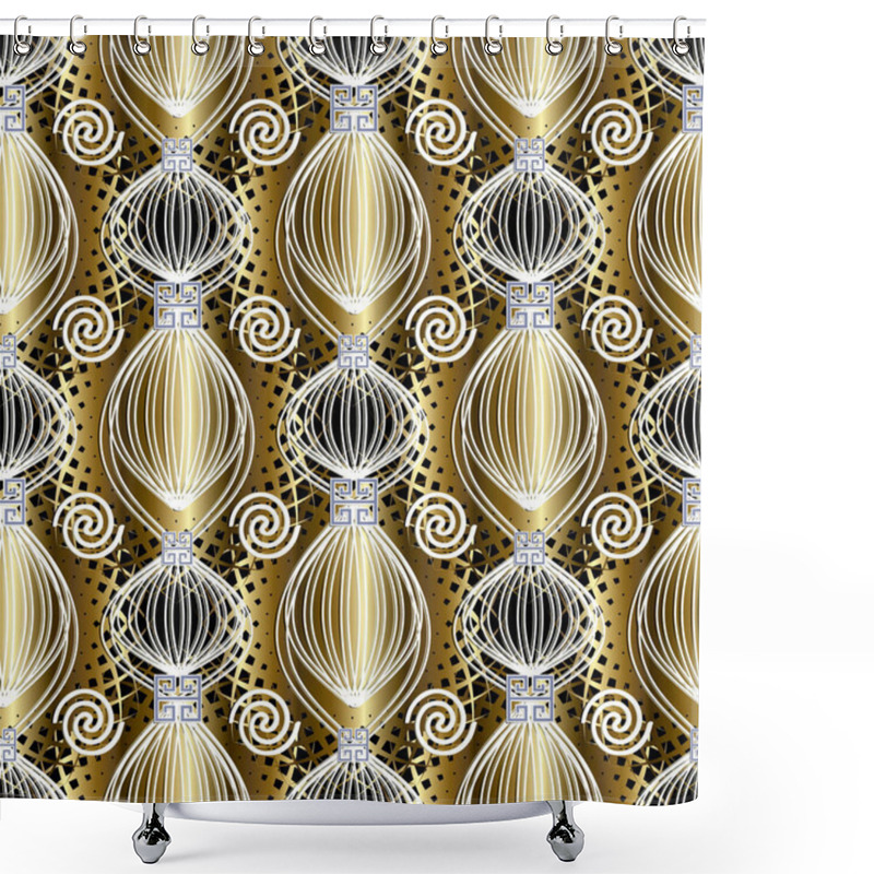 Personality  Greek Abstract Vector Seamless Pattern. Shower Curtains