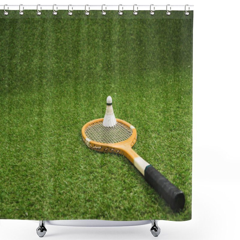 Personality  Badminton Racket And Shuttlecock Shower Curtains