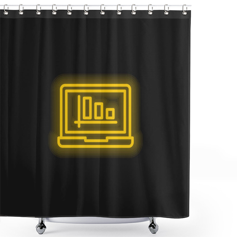 Personality  Analysis Yellow Glowing Neon Icon Shower Curtains