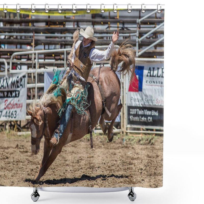 Personality  Saddleback Bronc Cowboy Shower Curtains