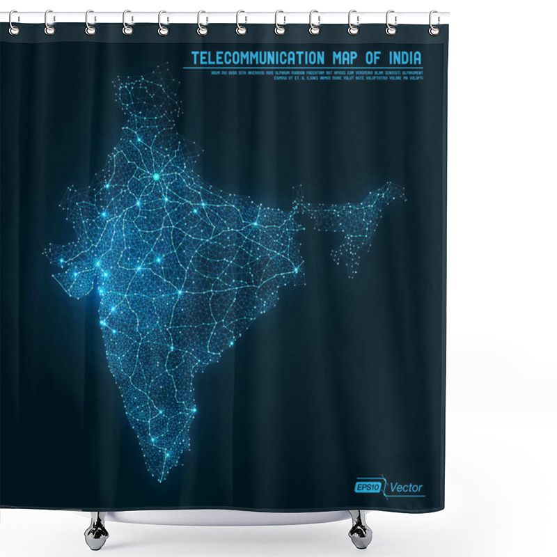 Personality  Abstract Telecommunication Network Map - India Shower Curtains