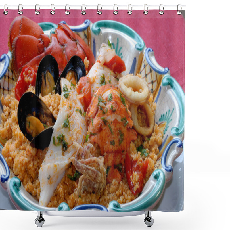 Personality  Sicilan Fish Couscous Shower Curtains