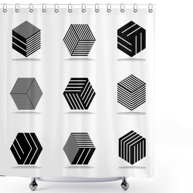 Personality   Abstract Geometric Icons Set. Shower Curtains