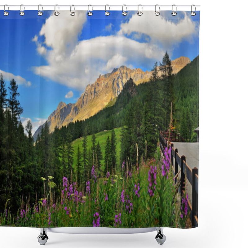 Personality  Mountains In Val Di Rhmes, Valle DAosta, Italy, Europe Shower Curtains