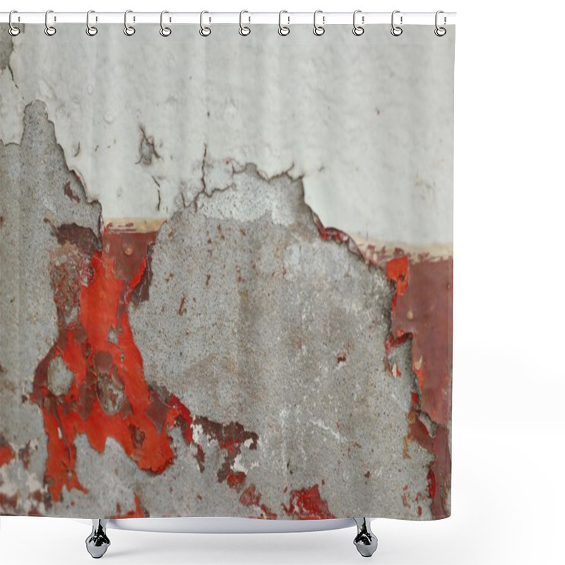 Personality  Cement Wall With Peeling Paint Shower Curtains