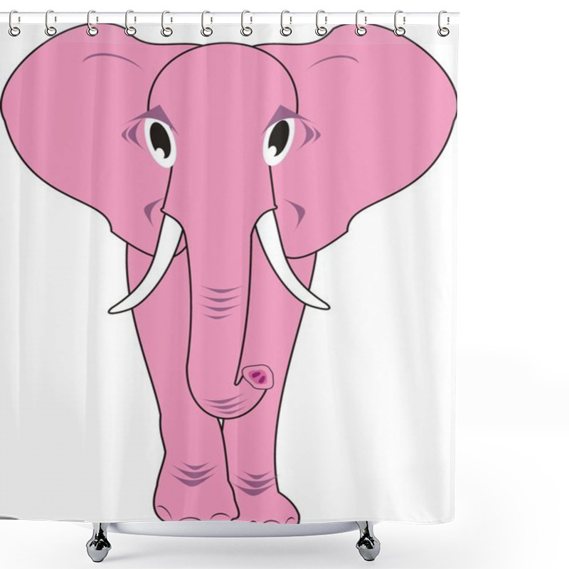 Personality  Pink Elephant Isolated Shower Curtains