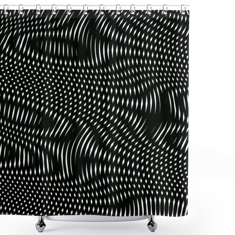 Personality  Geometric Pattern With Visual Effects. Shower Curtains