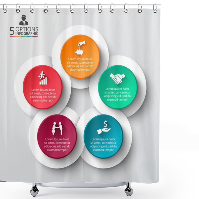 Personality  Vector Infographic Design Template. Shower Curtains