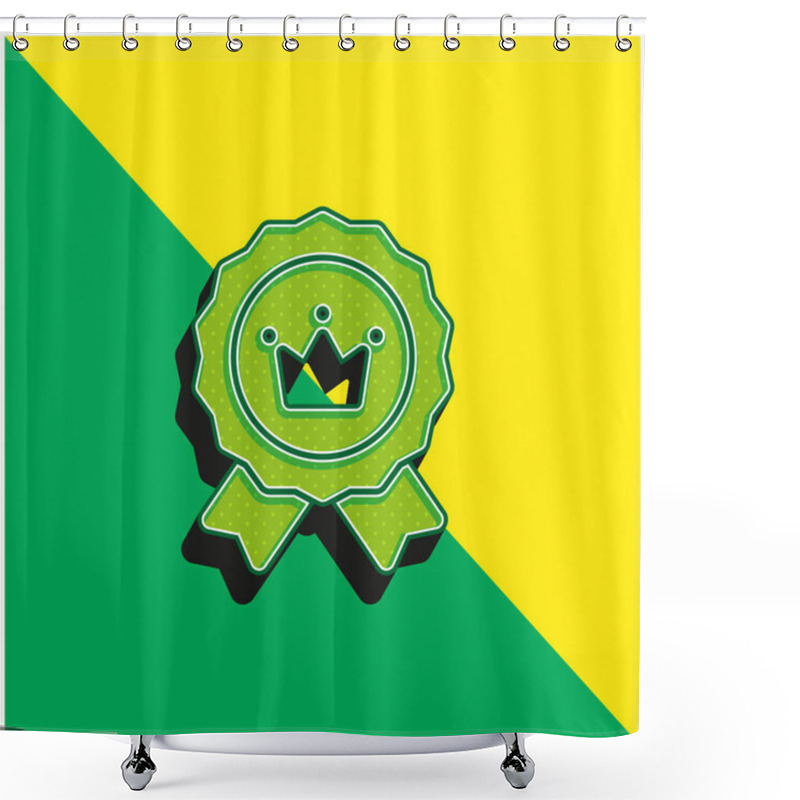 Personality  Brand Positioning Green And Yellow Modern 3d Vector Icon Logo Shower Curtains