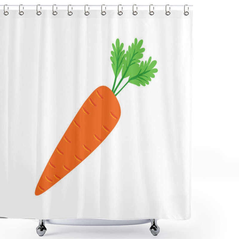 Personality  Vibrant Carrot Illustration  Fresh Vegetables Clip Art Shower Curtains