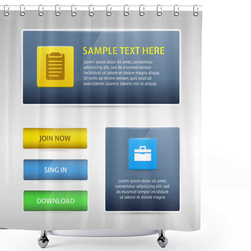 Personality  Web Elements Collection, Vector Design Shower Curtains