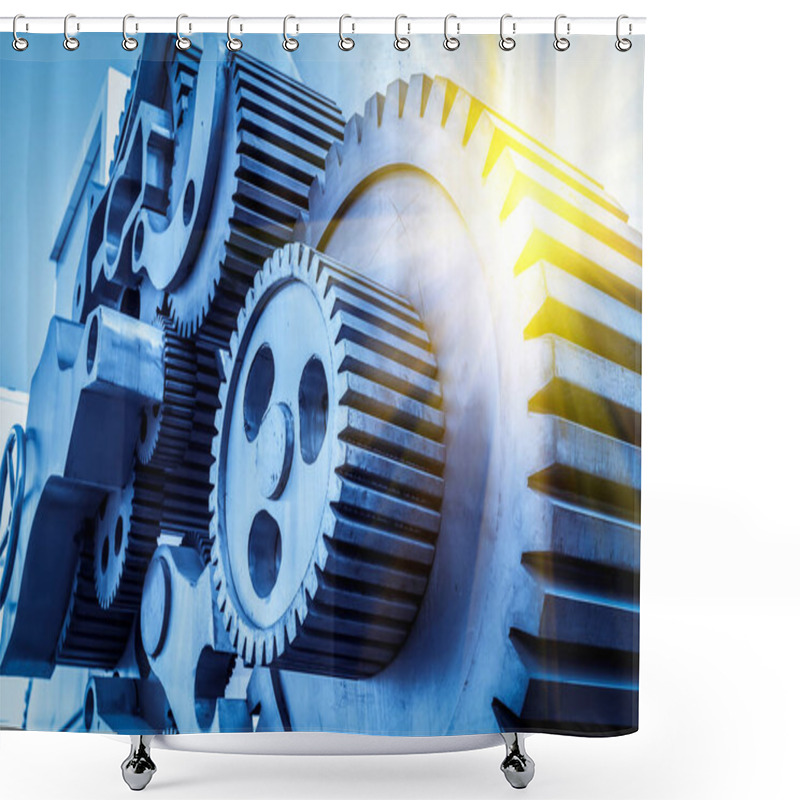 Personality  Precision Mechanical Gear Background Shower Curtains