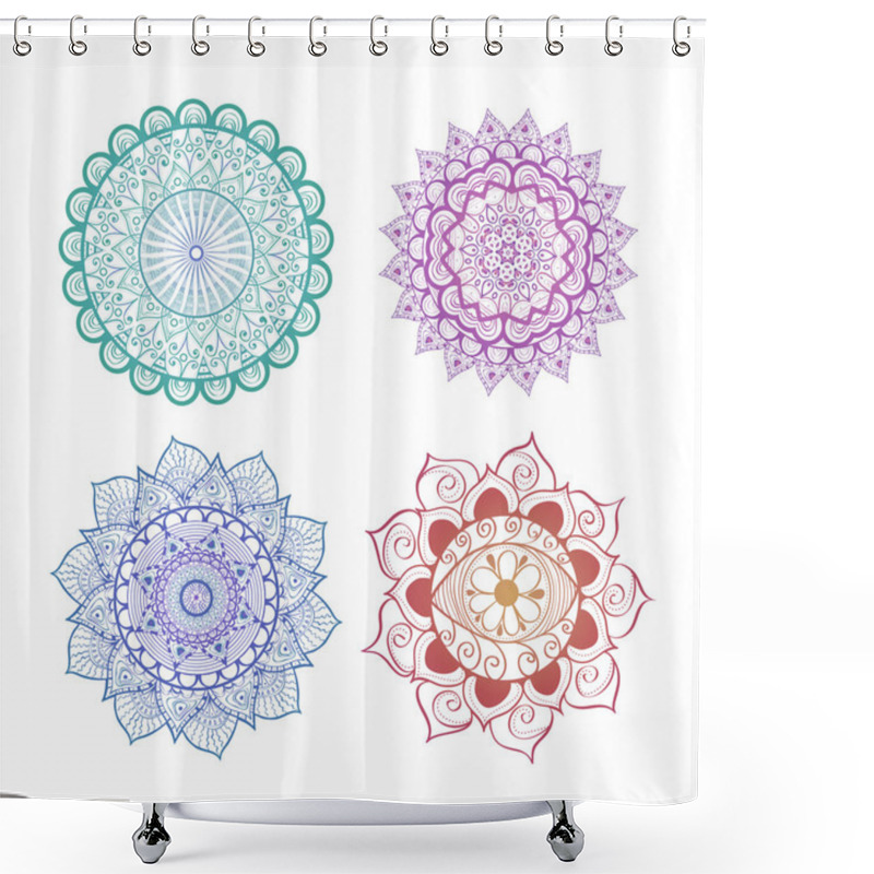 Personality  Abstract Mandala Set Shower Curtains