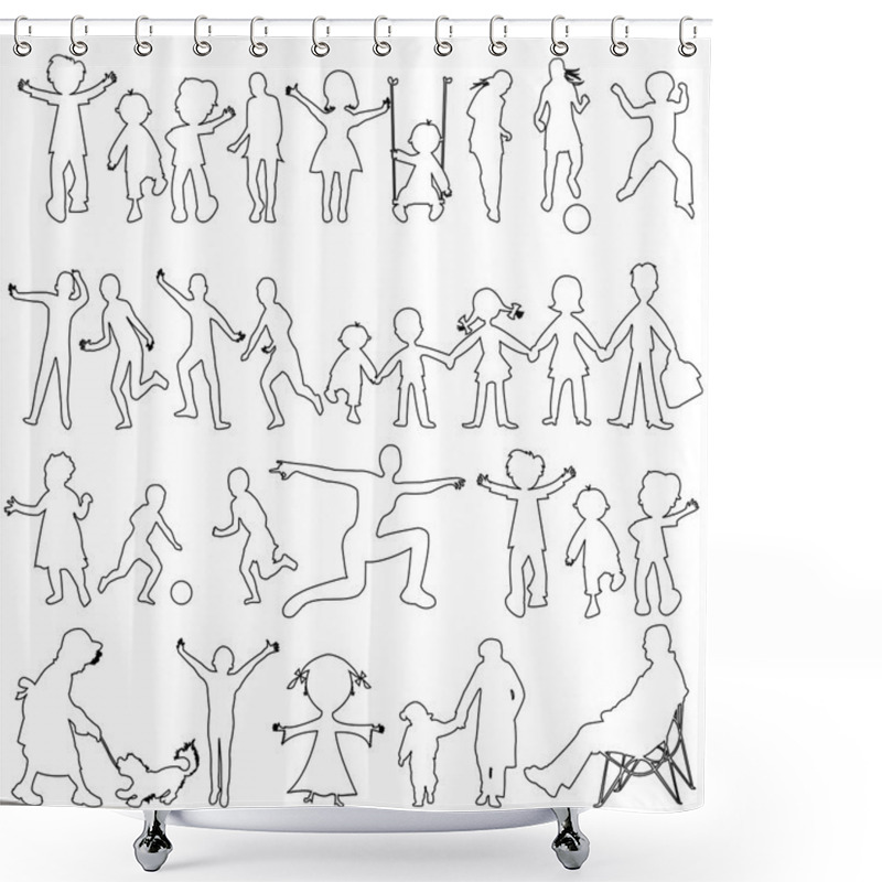 Personality  Peoples Black Sketch Shower Curtains