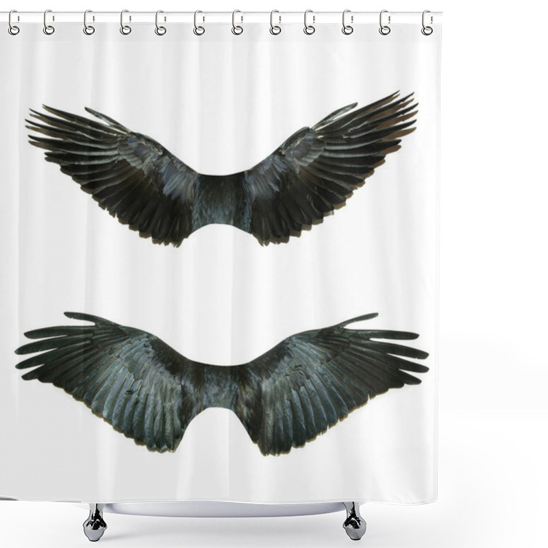 Personality  Pair Of Wings Isolated On White Shower Curtains