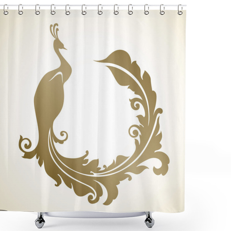 Personality  Frame With Peacock Shower Curtains