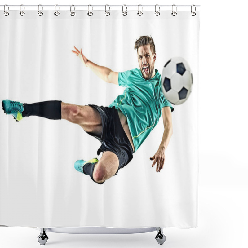 Personality  Soccer Player Man Isolated Shower Curtains