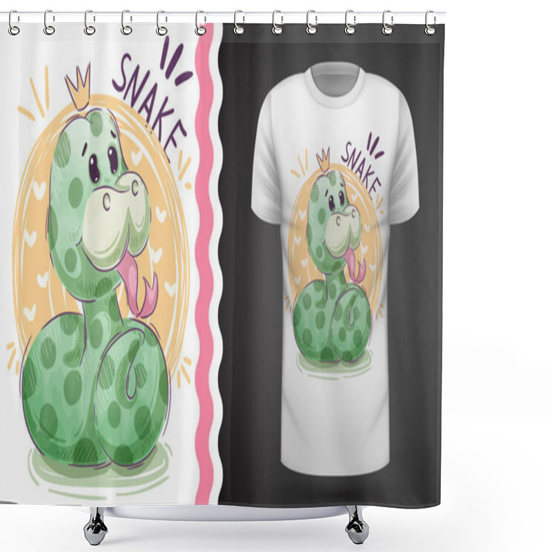 Personality  Cute Princess Snake - Idea For Print T-shirt Shower Curtains