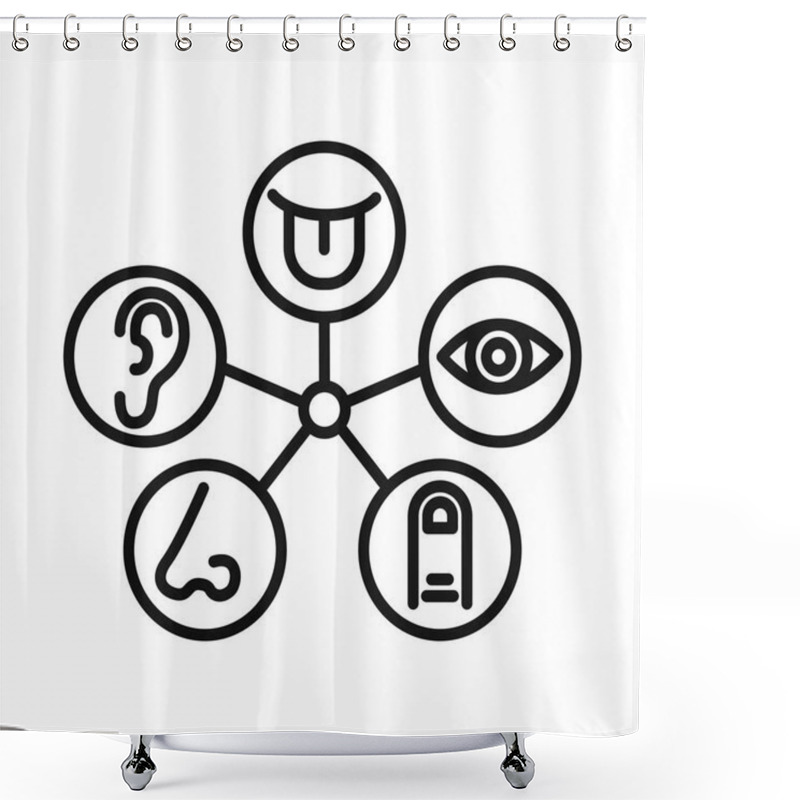 Personality  Sensor Perception Illustration Design Shower Curtains