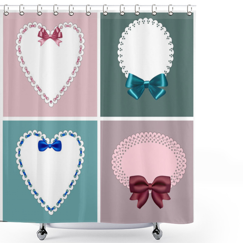 Personality  Set Vector Frame Design Shower Curtains