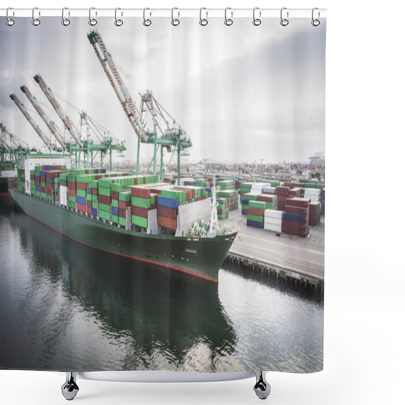 Personality  Ship Harbored At Port Of San Pedro, California, U.S.A. Shower Curtains