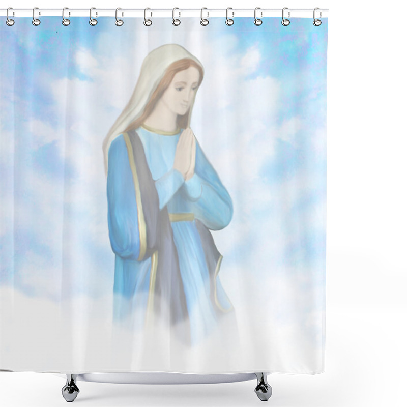 Personality  Blessed Virgin Mary Portrait  Shower Curtains